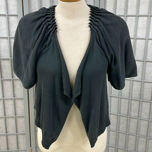 Club Monaco Draped Cardigan, Slate Grey, Size Extra Small, Open-Front.